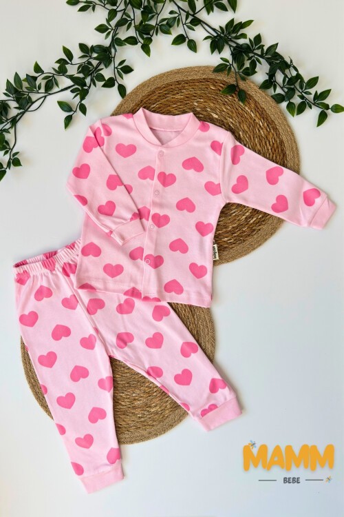 6-24 AY KALP DESEN PİJAMA TAKIMI PEMBE
