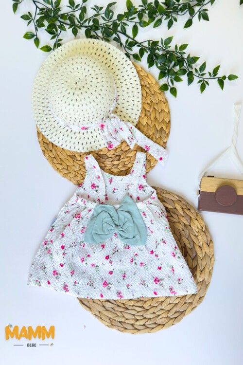 6-24 AY ŞAPKALI ÇİÇEK DESENLİ ELBİSE