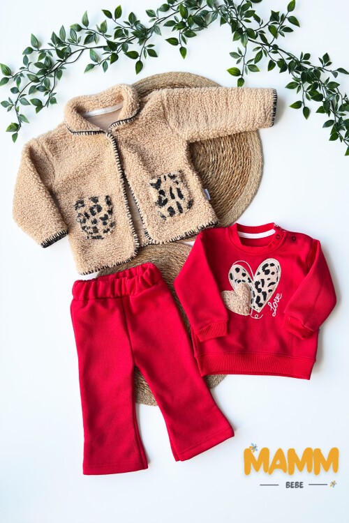 6-24 AY WELSOFT CEKETLİ ÜÇLÜ TAKIM KIRMIZI