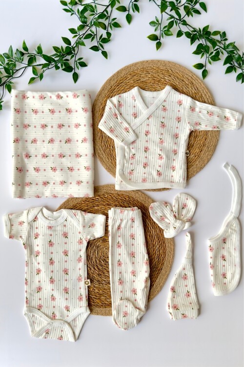 7Lİ HASTAHANE ÇIKIŞ SETİ ÇİÇEKLİ