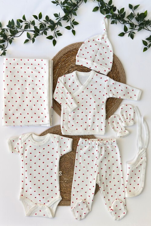 7Lİ HASTAHANE ÇIKIŞ SETİ MİNİK KALPLİ