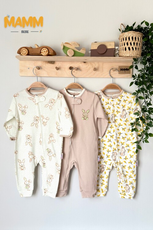 9-18 AY FERMUARLI TAVŞAN ÇİÇEKLİ TULUM