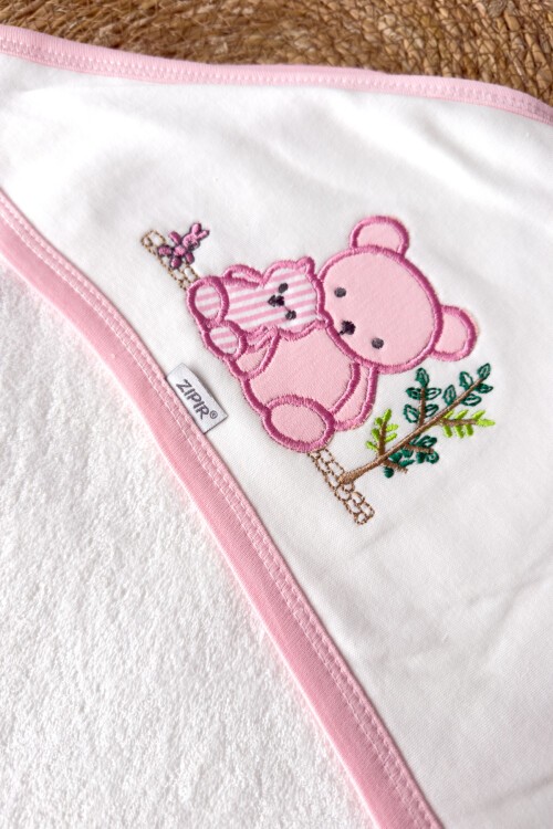 AYICIK DETAYLI HAVLU PEMBE