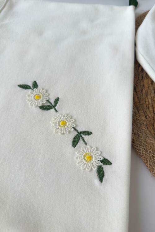 PAPATYA NAKIŞLI 7Lİ SET BEYAZ