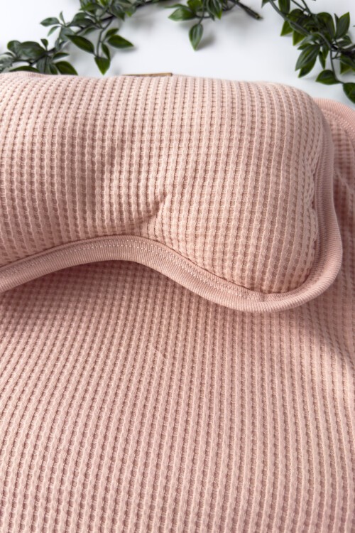 WAFFLE DESENLİ ALT AÇMA SETİ GÜL KURUSU