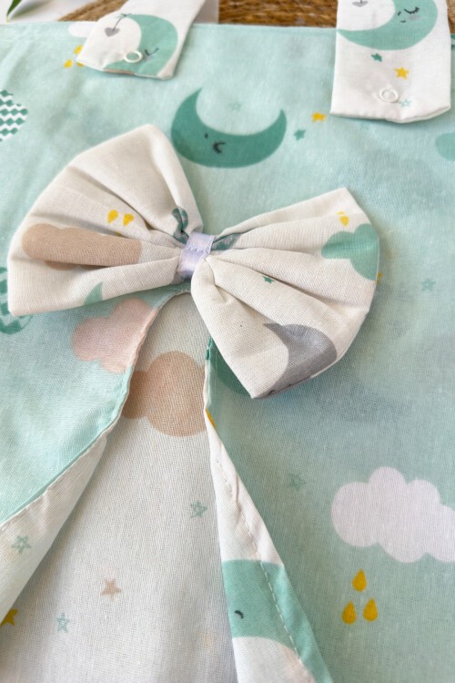 GÖKYÜZÜ DESENLİ PUSET ÖRTÜSÜ YEŞİL