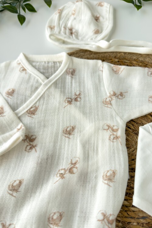 PAMUK DESENLİ MÜSLİN KUMAŞ HASTAHANE ÇIKIŞI 10LU