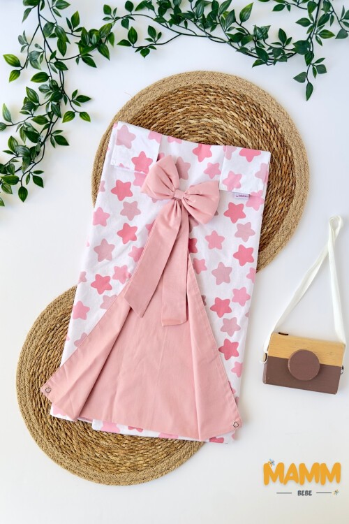 PEMBE YILDIZ DESENLİ PUSET ÖRTÜSÜ