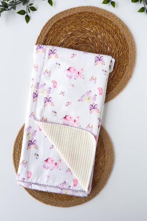 PİKELİ MÜSLİN BEBEK BATTANİYE KELEBEK 100*100 CM