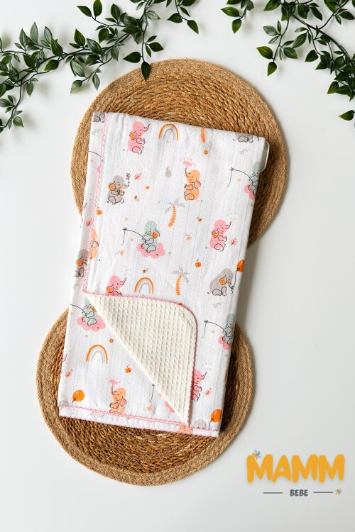 PİKELİ MÜSLİN BEBEK BATTANİYE PALMİYE 100*100 CM