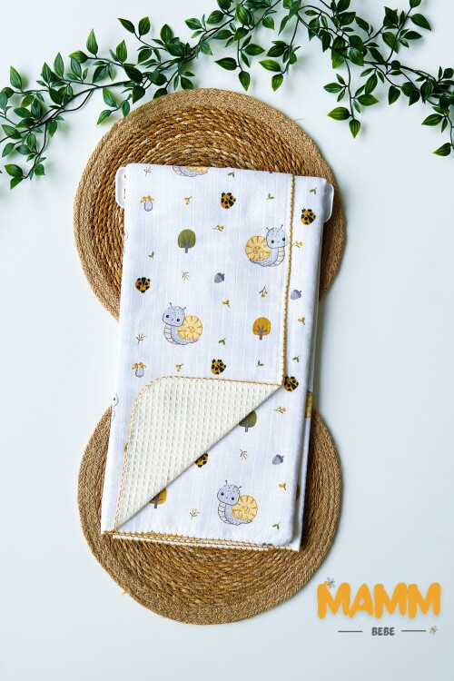 PİKELİ MÜSLİN BEBEK BATTANİYE SALYANGOZ 100*100 CM