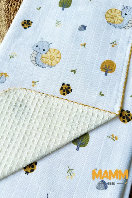 PİKELİ MÜSLİN BEBEK BATTANİYE SALYANGOZ 100*100 CM