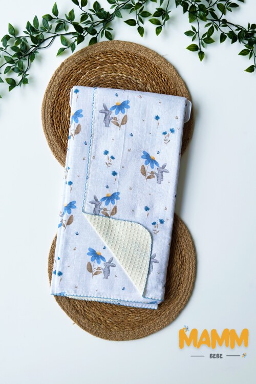 PİKELİ MÜSLİN BEBEK BATTANİYE TAVŞAN 100*100 CM