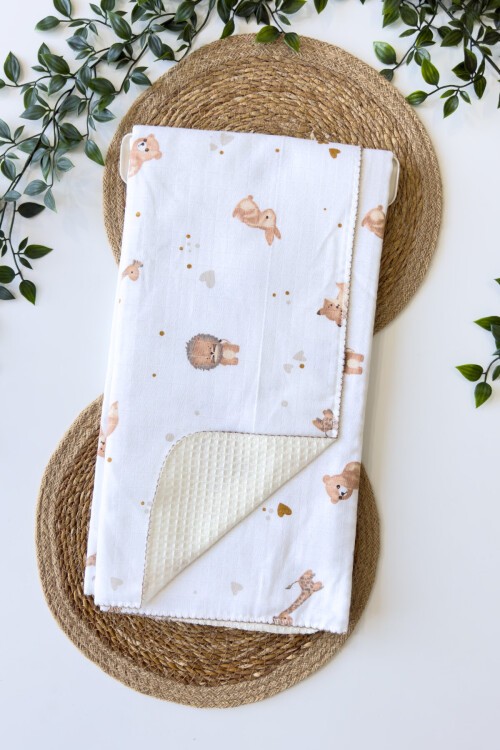 PİKELİ MÜSLİN BEBEK BATTANİYE TAVŞAN 100*100 CM