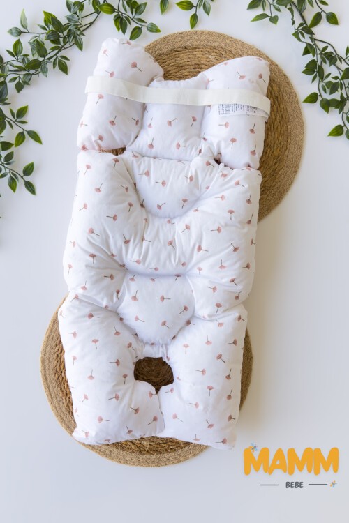 ÇİFT RENK PUSET MİNDERİ PEMBE-BEYAZ