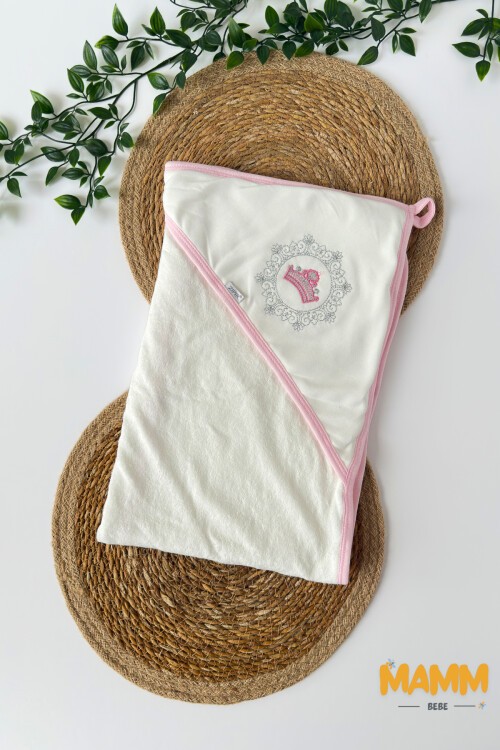 TAÇ DETAYLI HAVLU PEMBE