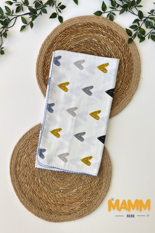 TEK KATLI KALP DESENLİ MÜSLİN BATTANİYE 80*90 CM