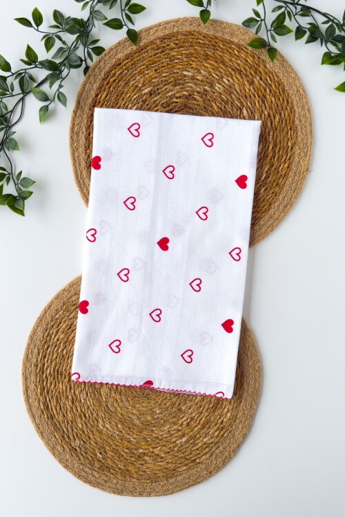 TEK KATLI KALP DESENLİ MÜSLİN BATTANİYE 80*90 CM