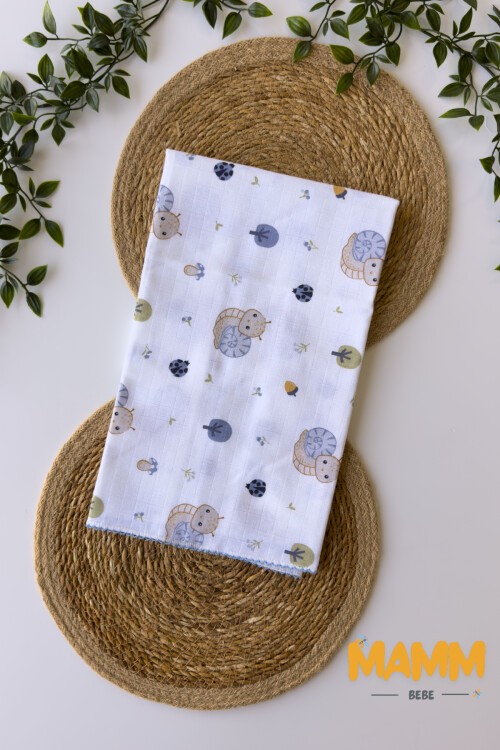 TEK KATLI SALYANGOZ DESENLİ MÜSLİN BATTANİYE 80*90 CM