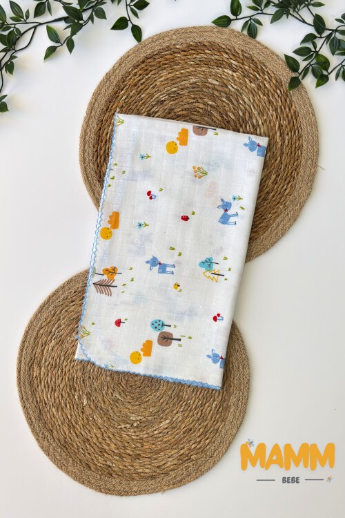 TEK KATLI AĞAÇ DESENLİ MÜSLİN BATTANİYE 80*90 CM