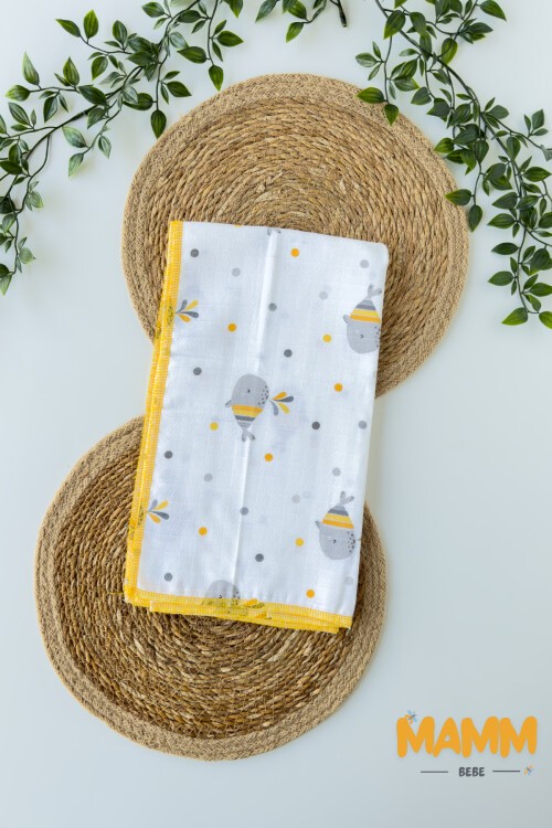 TEK KATLI BALİNA DESENLİ MÜSLİN BATTANİYE 80*90 CM