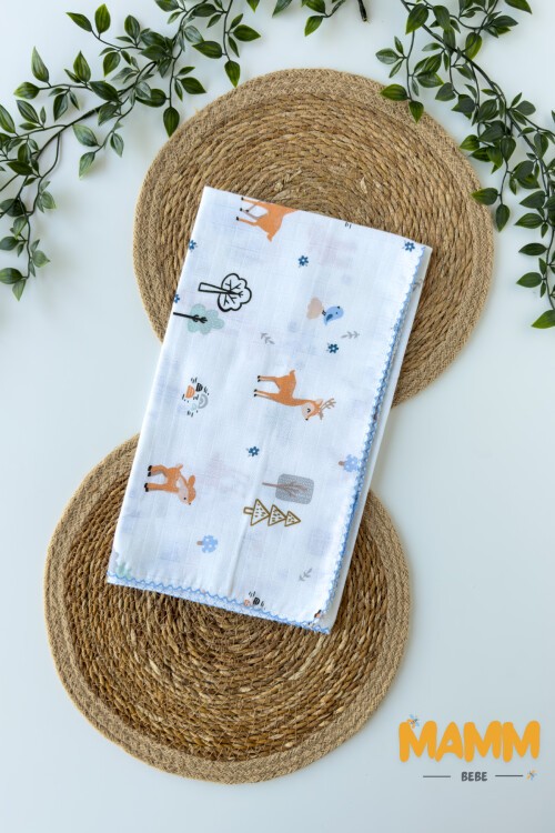 TEK KATLI CEYLAN DESENLİ MÜSLİN BATTANİYE 80*90 CM