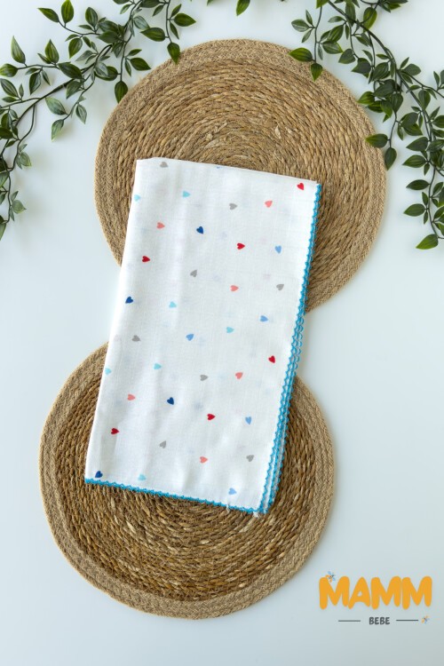 TEK KATLI KALP DESENLİ MÜSLİN BATTANİYE 80*90 CM