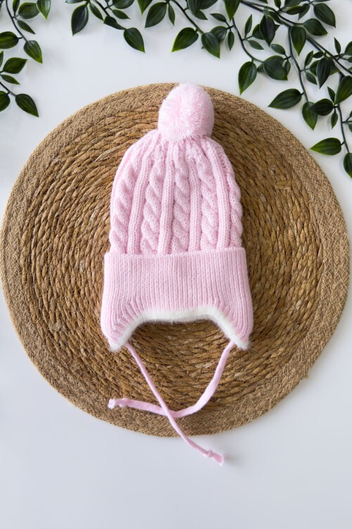 TRİKO PONPONLU İPLİ BERE PEMBE