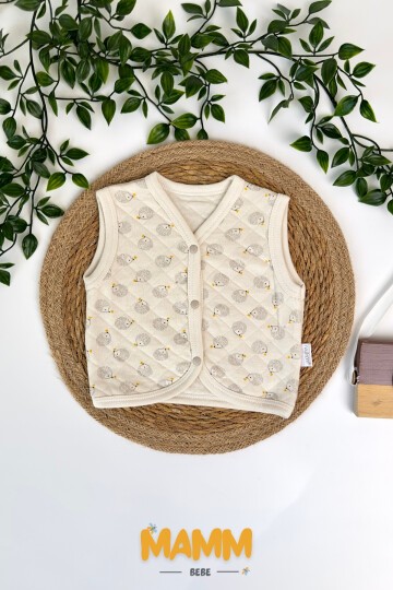 0-12 AY KİRPİLİ YELEK EKRU