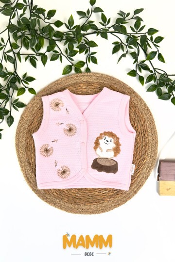 0-12 AY KİRPİLİ YELEK PEMBE