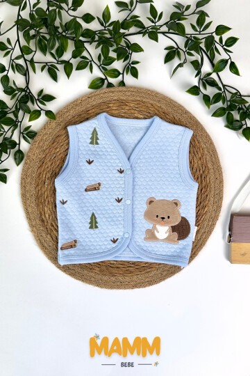 0-12 AY SİNCAPLI YELEK MAVİ