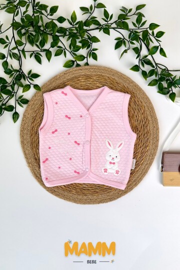 0-12 AY TAVŞANLI YELEK PEMBE
