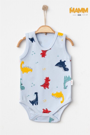 0-3-6-9 AY DİNO DESENLİ ZIBIN MAVİ