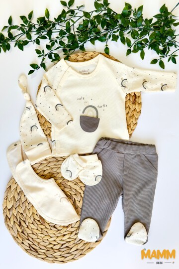 0-3 AY CUTE TURTLE 5Lİ YENİ DOĞAN TAKIMI GRİ