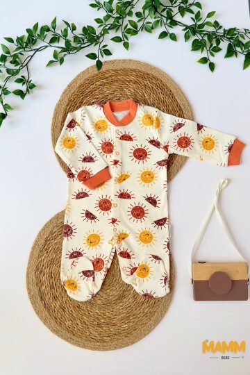 0-3 AY GÜNEŞ DESENLİ PATİKLİ TULUM TURUNCU YAKA