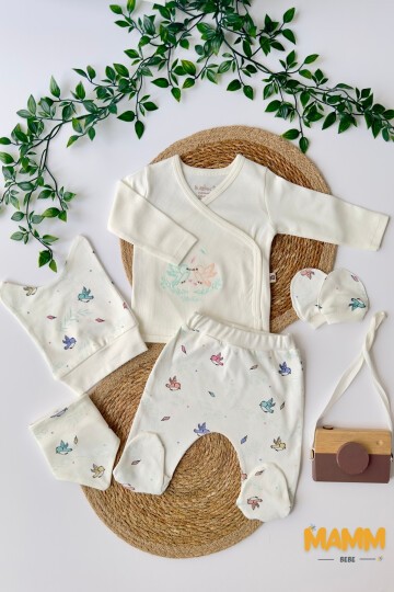 0-3 AY KUŞ NAKIŞLI 5Lİ YENİ DOĞAN TAKIMI