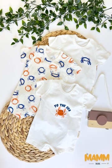 0-6 AY 3LÜ ELİSTA YENGEÇ ŞORT TULUM