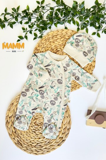 0-6 AY ASLAN BASKILI YANDAN ÇITÇITLI PATİKLİ TULUM