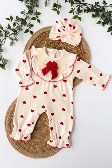 0-6 AY BONELİ KALPLİ MANŞETLİ TULUM