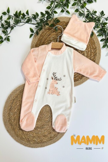 0-6 AY GEYİK BASKILI KADİFE PATİKLİ TULUM SOMON