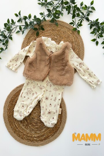 0-6 AY KARAHİNDİBA YELEKLİ PATİKLİ TULUM