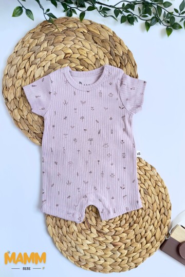 0-6 AY YAPRAK DESENLİ TULUM MOR