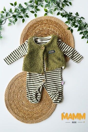 0-6 AY YELEKLİ ÇİZGİLİ TULUM YEŞİL