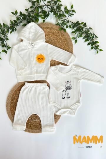 0-9 AY 3LÜ ZEBRA YAKALI TAKIM BEYAZ