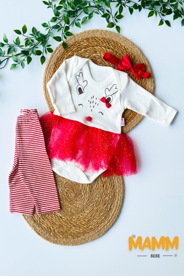 0-9 AY ÇİZGİLİ TÜLLÜ PONPONLU TAKIM