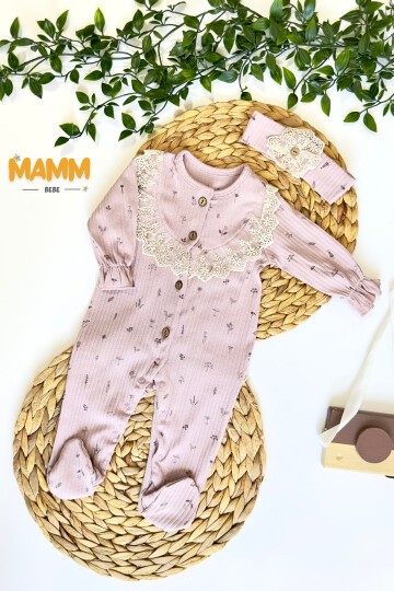 0-9 AY NATURAL DÜĞMELİ PATİKLİ TULUM MOR