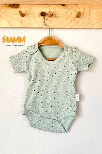 0-3-6-9 AY ÇİÇEK DESENLİ KOLLU ZIBIN YEŞİL