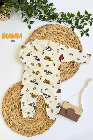 1-3-6 AY ARABA DESENLİ MANŞETLİ TULUM EKRU