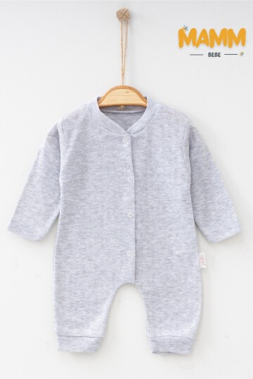 1-3-6 AY BAKLAVA DESENLİ MANŞETLİ TULUM GRİ