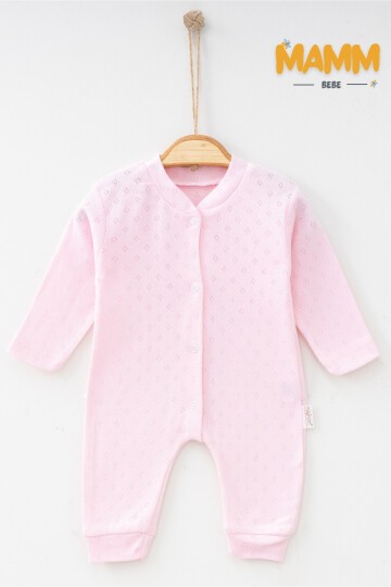 1-3-6 AY BAKLAVA DESENLİ MANŞETLİ TULUM PEMBE